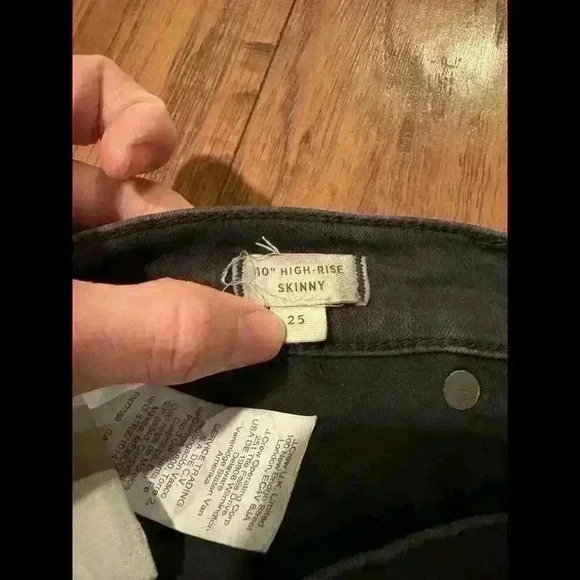 Madewell 10” High Rise Skinny Jeans Black Size 25 Ankle Stretch Denim - Picture 5 of 9